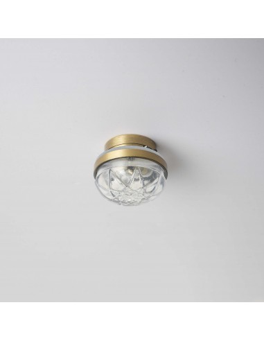 Waldosia 1:12 Scale Dollhouse Miniature LED Clear Etched Ceiling Lamp