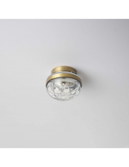 Waldosia 1:12 Scale Dollhouse Miniature LED Clear Etched Ceiling Lamp
