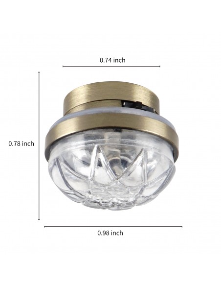 Waldosia 1:12 Scale Dollhouse Miniature LED Clear Etched Ceiling Lamp