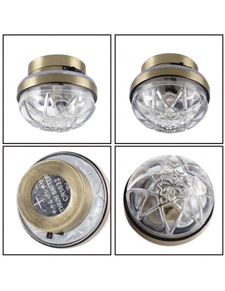 Waldosia 1:12 Scale Dollhouse Miniature LED Clear Etched Ceiling Lamp