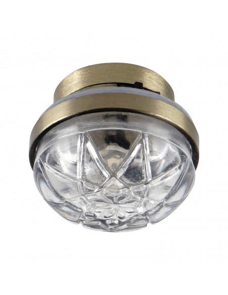 Waldosia 1:12 Scale Dollhouse Miniature LED Clear Etched Ceiling Lamp