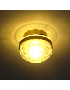 Waldosia 1:12 Scale Dollhouse Miniature LED Clear Etched Ceiling Lamp 2