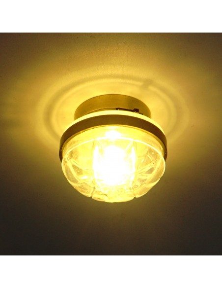 Waldosia 1:12 Scale Dollhouse Miniature LED Clear Etched Ceiling Lamp