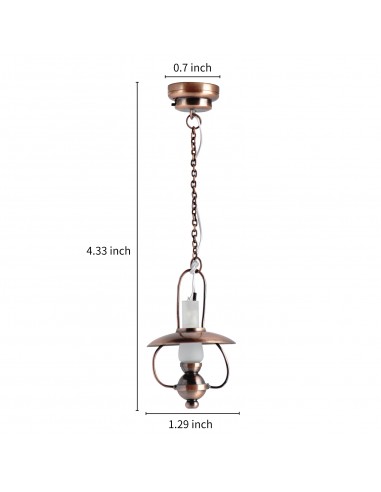 Waldosia 1:12 Scale Dollhouse Miniature Brass LED Claire Ceiling Light