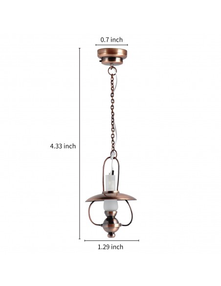 Waldosia 1:12 Scale Dollhouse Miniature Brass LED Claire Ceiling Light