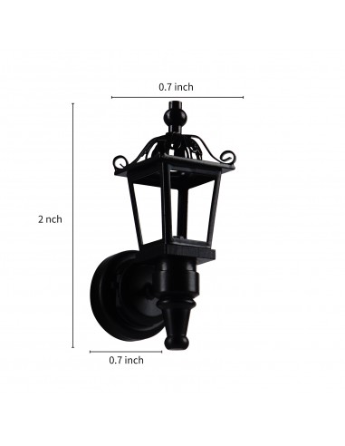 Waldosia 1:12 Scale Dollhouse Miniature Battery Operated LED Black Nickel Coach Lamp
