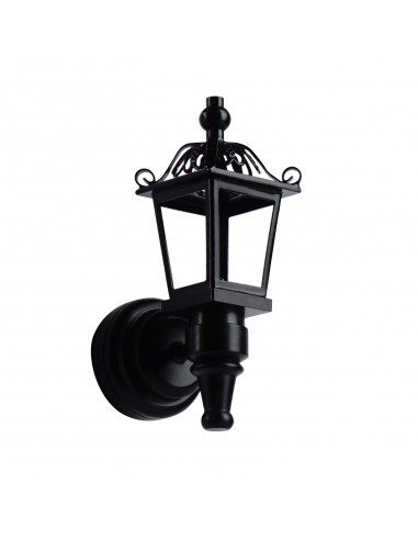 Waldosia 1:12 Scale Dollhouse Miniature Battery Operated LED Black Nickel Coach Lamp