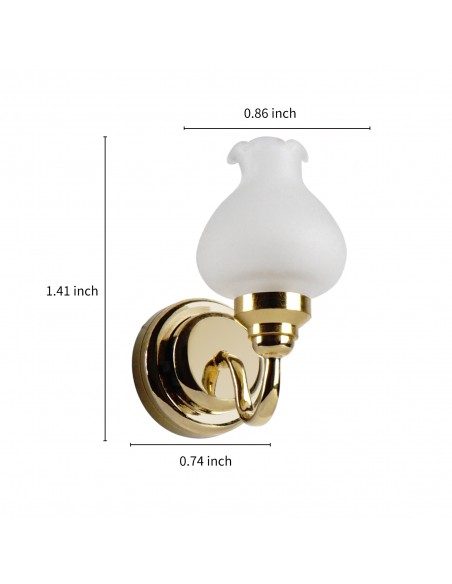 Waldosia 1:12 Scale Dollhouse Miniature LED Tulip Wall Lamp