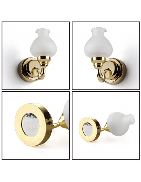 Waldosia 1:12 Scale Dollhouse Miniature LED Tulip Wall Lamp