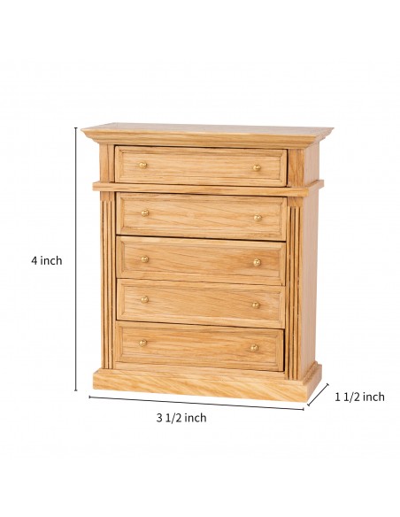 Miniature Oak 5-Drawer Dresser