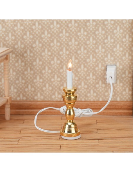 1:12 Scale Dollhouse Miniature 12v Powered Candle Lamp Set