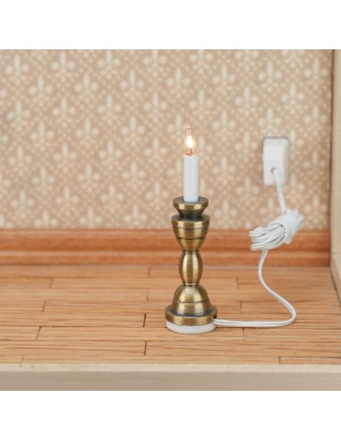 1:12 Scale Dollhouse Miniature 12v Powered Candle Lamp Set