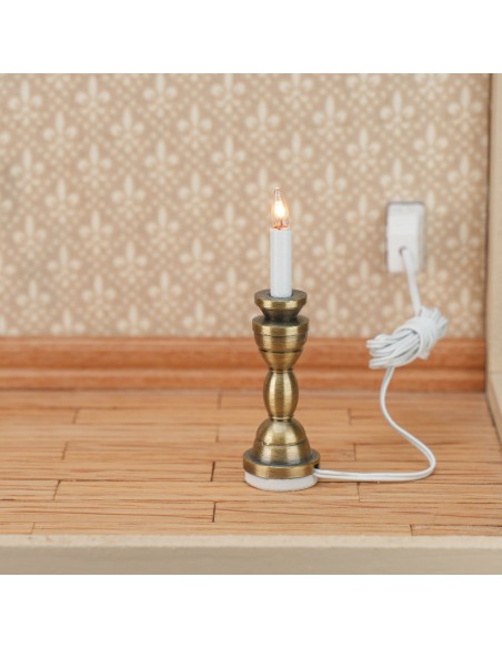 1:12 Scale Dollhouse Miniature 12v Powered Candle Lamp Set