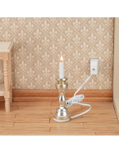 1:12 Scale Dollhouse Miniature 12v Powered Candle Lamp Set