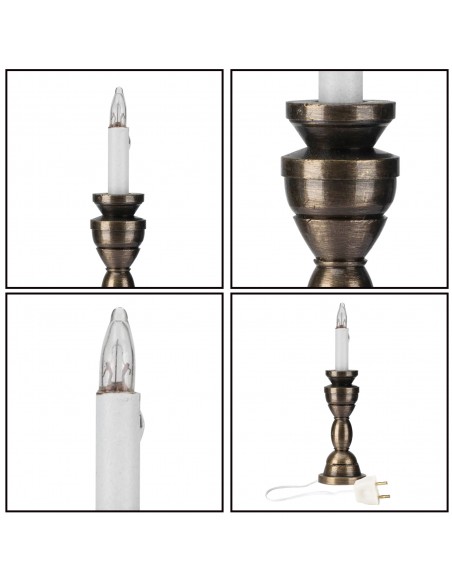 1:12 Scale Dollhouse Miniature 12v Powered Candle Lamp Set