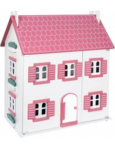 Waldosia Dollhouse (5 Rooms and 3 Floors, Sturdy Wooden Construction, 27" H x 12" W x 24" L)