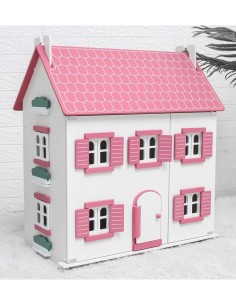 Waldosia Dollhouse (5 Rooms and 3 Floors, Sturdy Wooden Construction, 27" H x 12" W x 24" L) 2