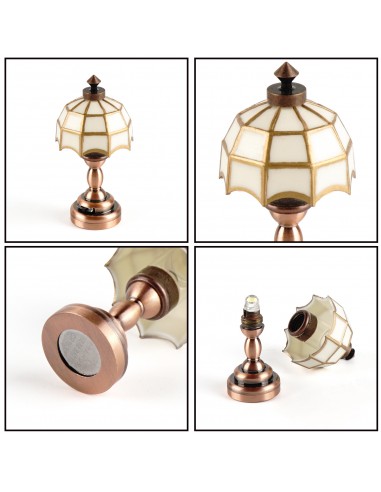Waldosia 1:12 Scale Dollhouse Miniature Classic Battery LED Table Lamp