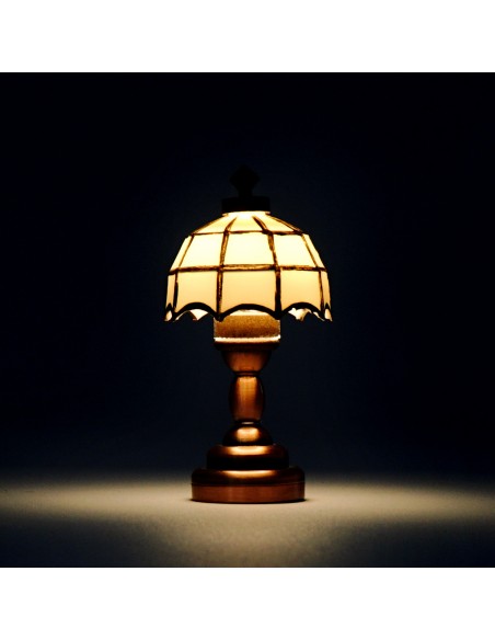 Waldosia 1:12 Scale Dollhouse Miniature Classic Battery LED Table Lamp
