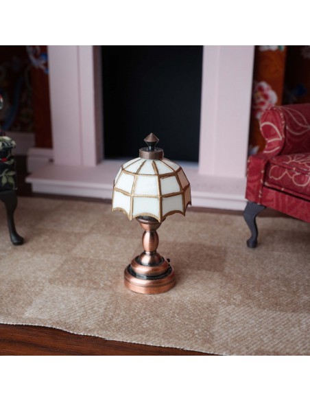 Waldosia 1:12 Scale Dollhouse Miniature Classic Battery LED Table Lamp