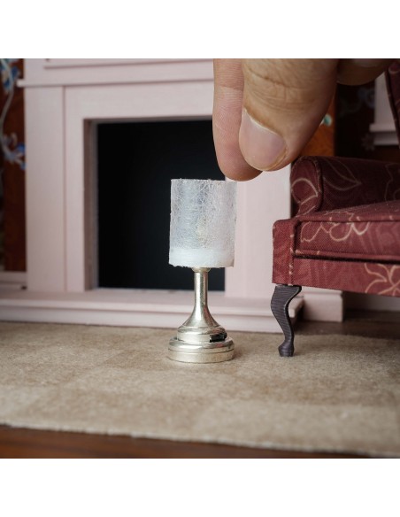 Waldosia 1:12 Scale Dollhouse Miniature Led Modern Table Lamp