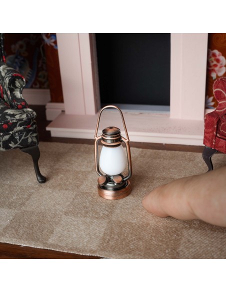 Waldosia 1:12 Scale Dollhouse Miniature Battery LED Oil Lantern Lamp